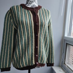 Stripe Funky Vintage Button Spring Cardigan